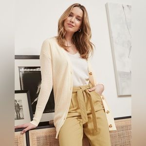 RW&CO Cream Mesh Stitch Cardigan XL